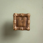 Bamboo Square Knob, Aged Brass front