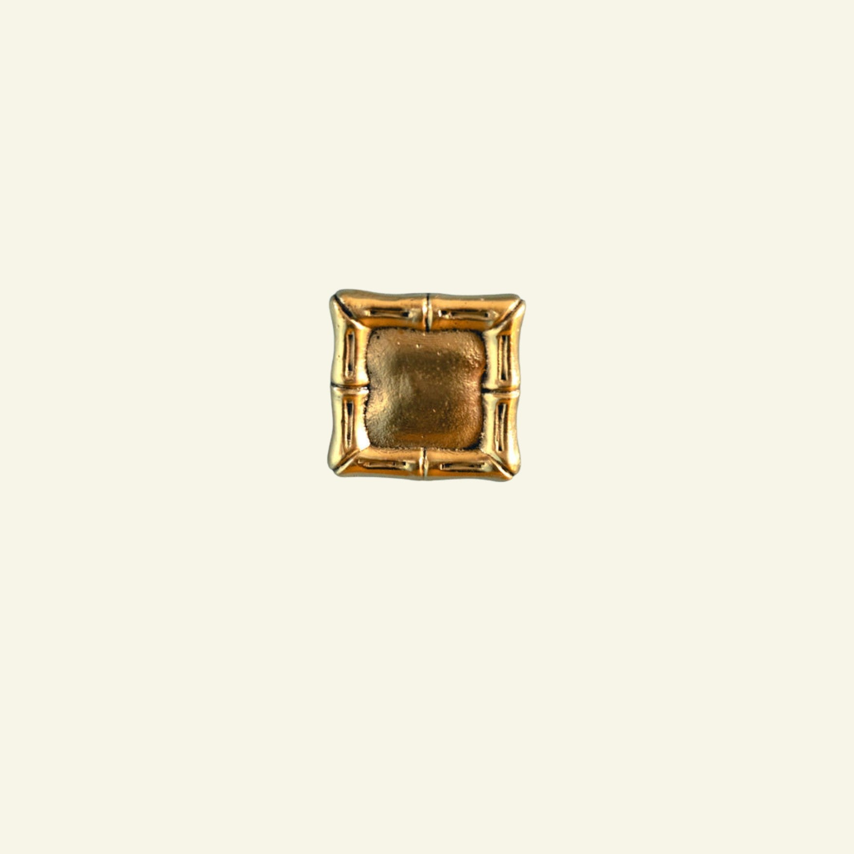 Bamboo Square Knob, Lacquered Brass