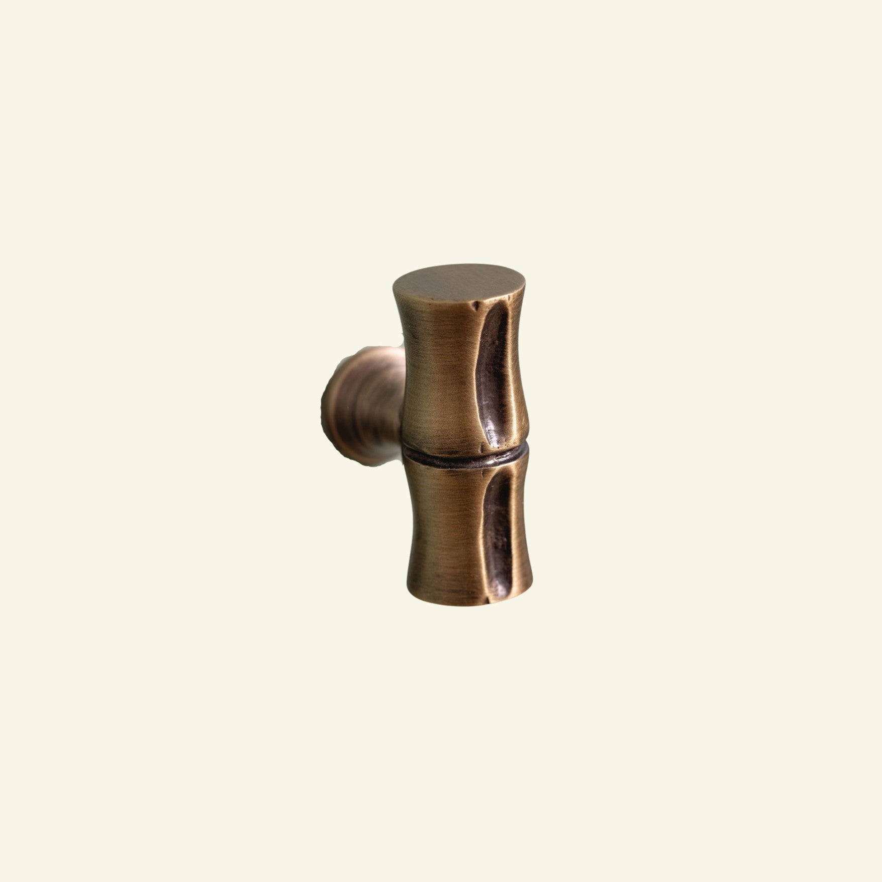 Bamboo T-Bar Knob, Aged Brass