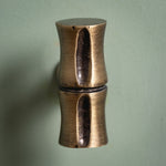 Bamboo T-Bar Knob, Aged Brass side