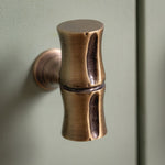 Bamboo T-Bar Knob, Aged Brass side