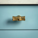 Bamboo T-Bar Knob, Lacquered Brass front