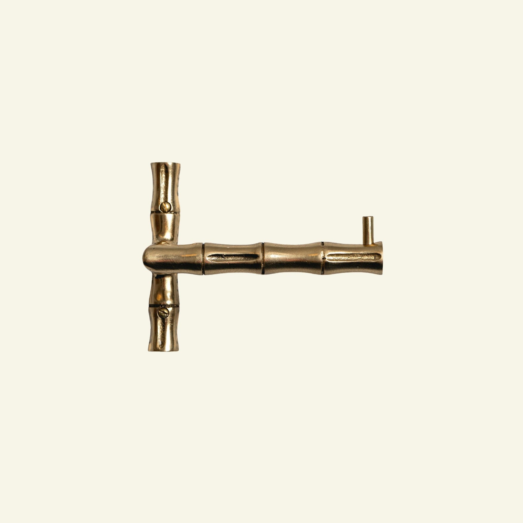 Bamboo Toilet Paper Holder, Lacquered Brass