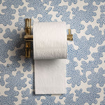 Bamboo Toilet Paper Holder, Lacquered Brass with a roll