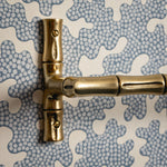 Bamboo Towel Bar, Lacquered Brass close up