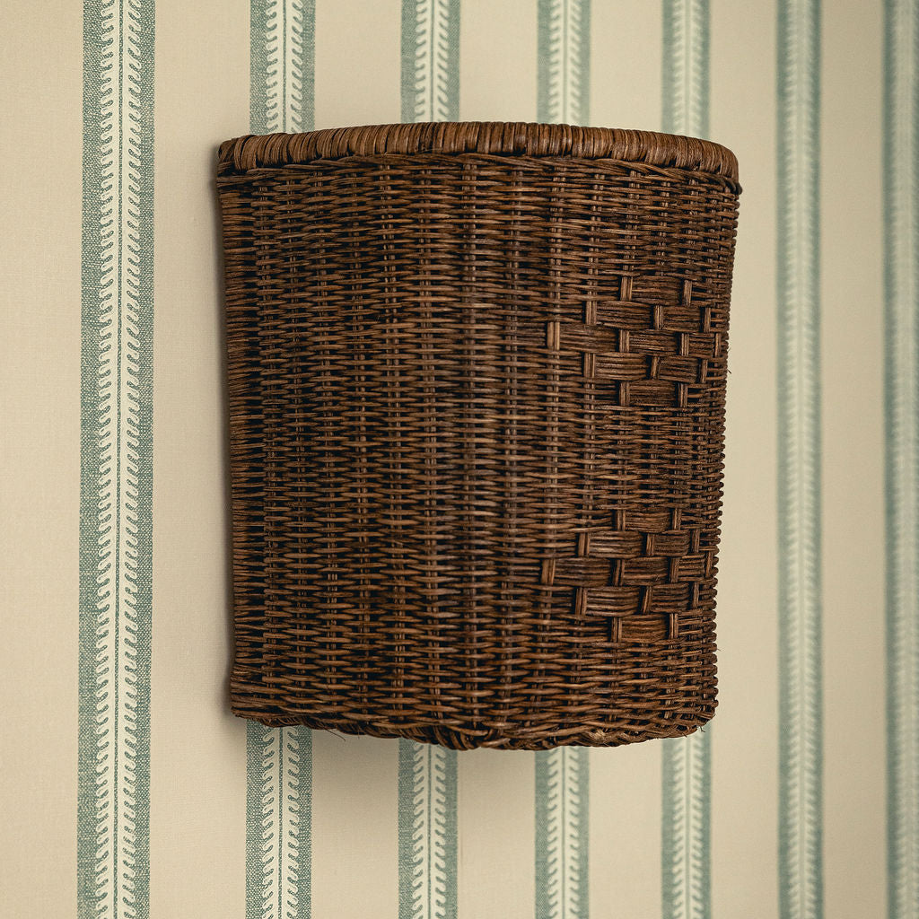 Beatrice Wall Light Shade, Teak lifestyle closeup