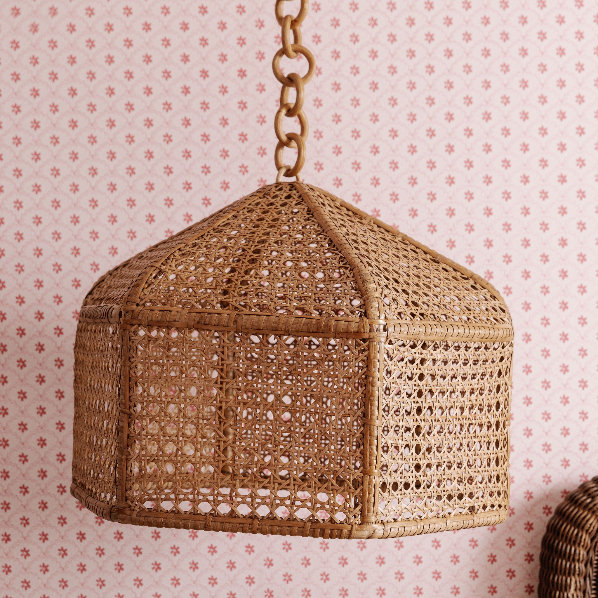 Birdie Rattan pendant shade close-up imgae