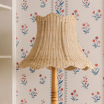 Cecelia rattan scalloped lampshade front image