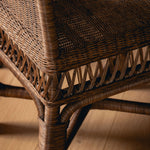 Cecily Rattan Dining Chair, Teak lifestyle back closeup