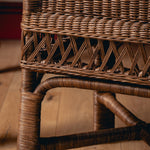 Cecily Rattan Dining Chair, Teak lifestyle back closeup two