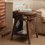 Cecily Rattan End Table, Teak lifestyle