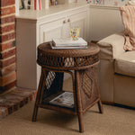 Cecily Rattan End Table, Teak lifestyle two