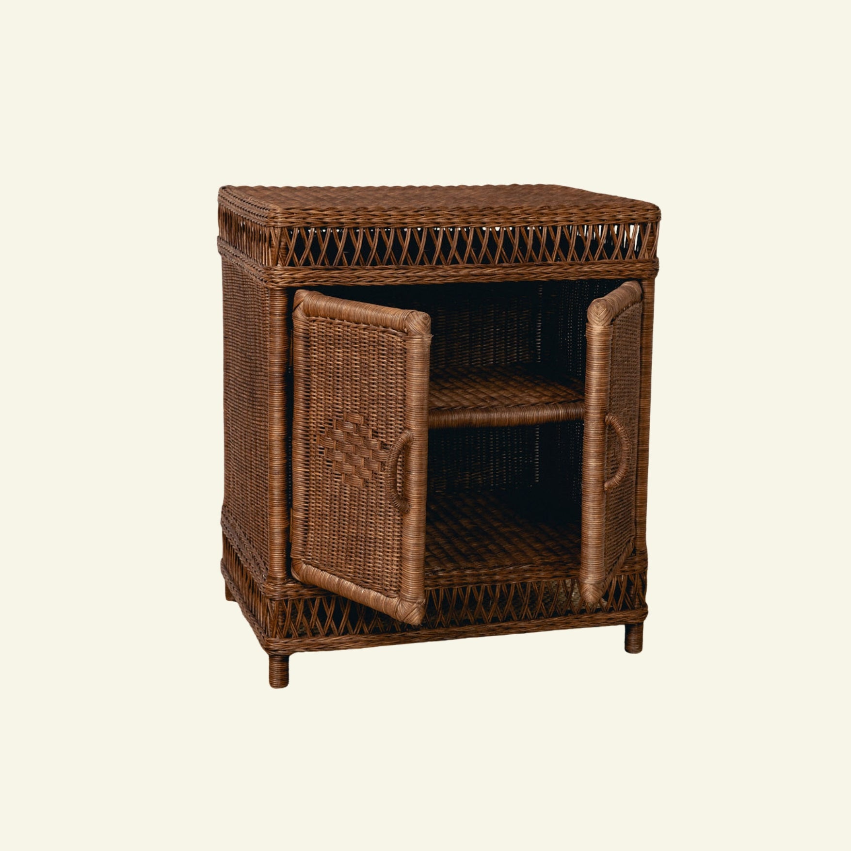 Cecily Rattan Nightstand, Teak