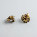 Chunky-shell-knob-antique-brass-set