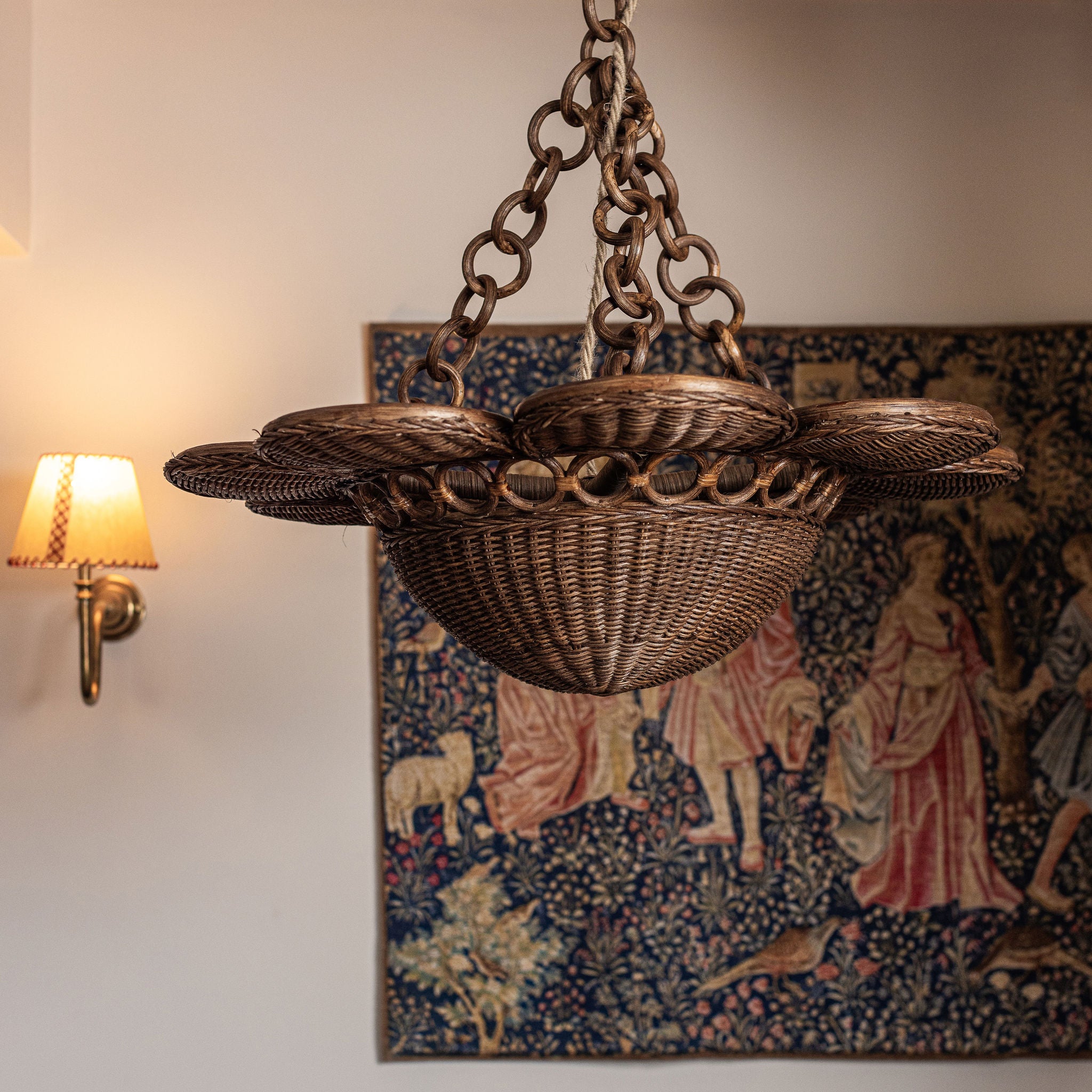 Dahlia Rattan Pendant Shade lifestyle close up