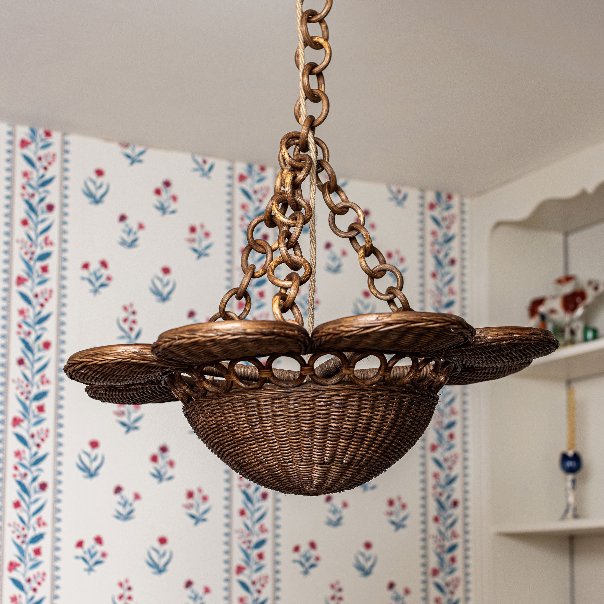 Dahlia Rattan Pendant Shade lifestyle close up side