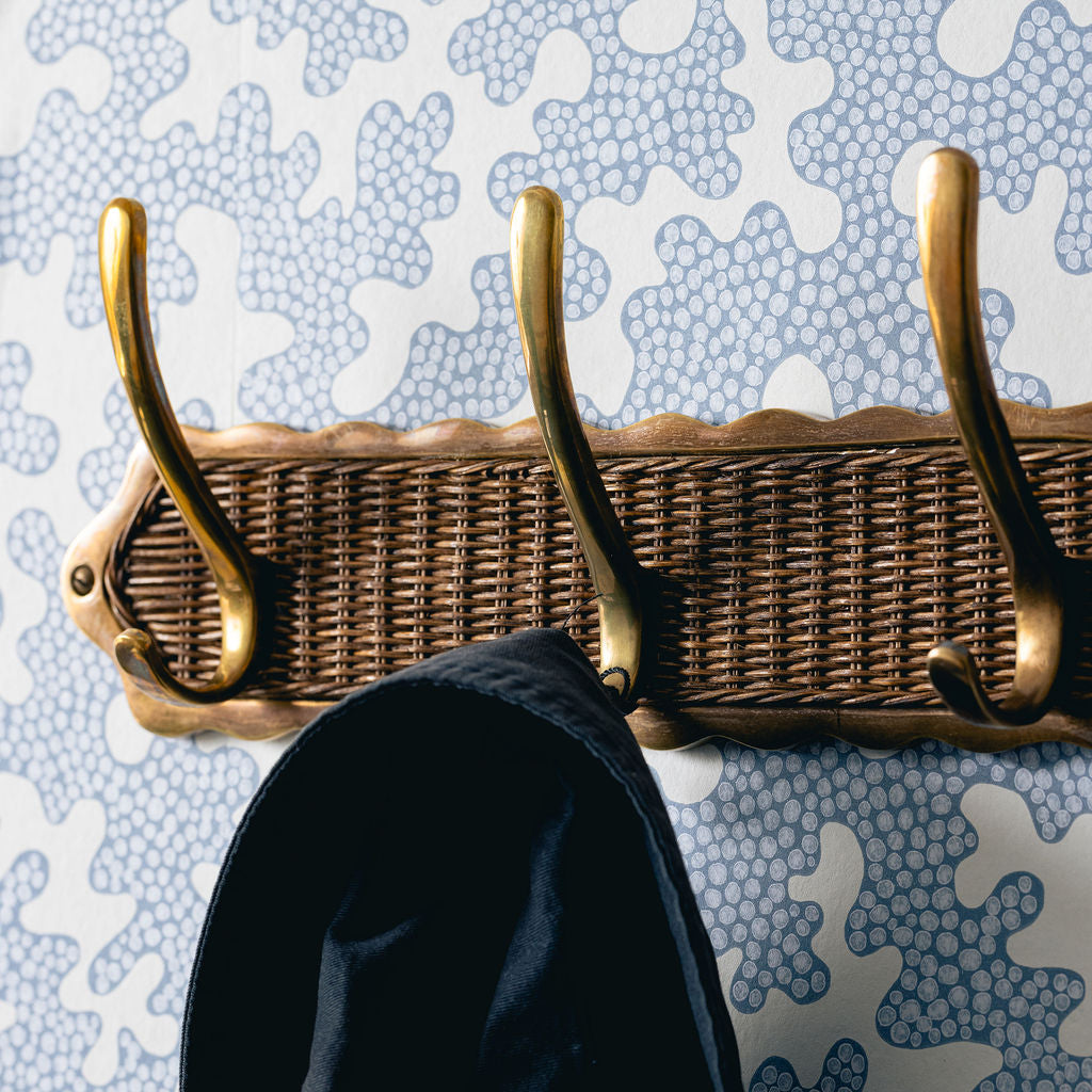 Delilah Hook Rail, Aged & Teak close up