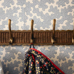 Delilah Hook Rail, Teak & Aged Brass lifestyle close up