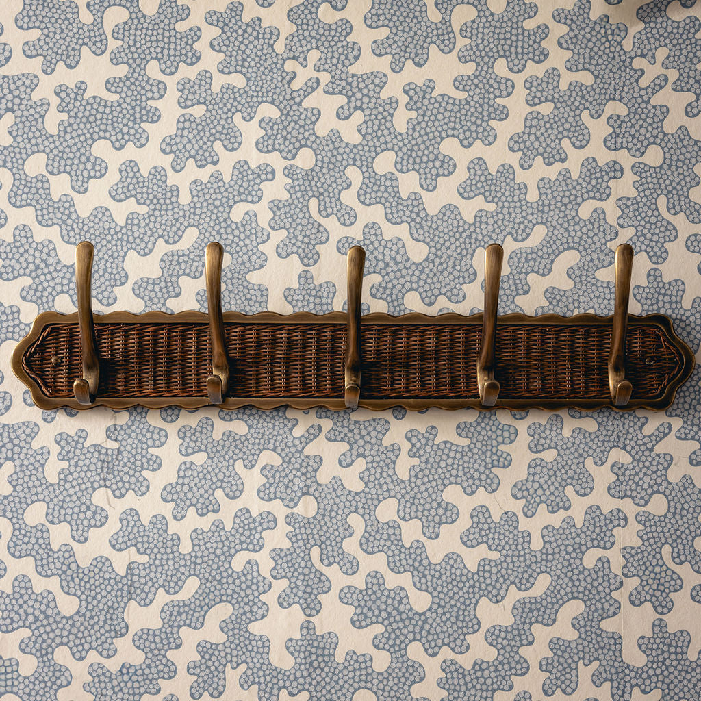 Delilah Hook Rail, Teak & Aged Brass lifestyle front