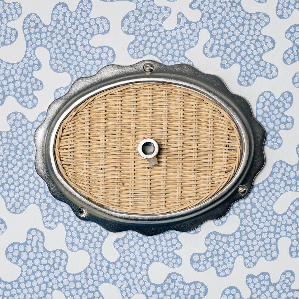 Delilah Oval Ceiling Canopy, Chrome & Natural natural lifestyle
