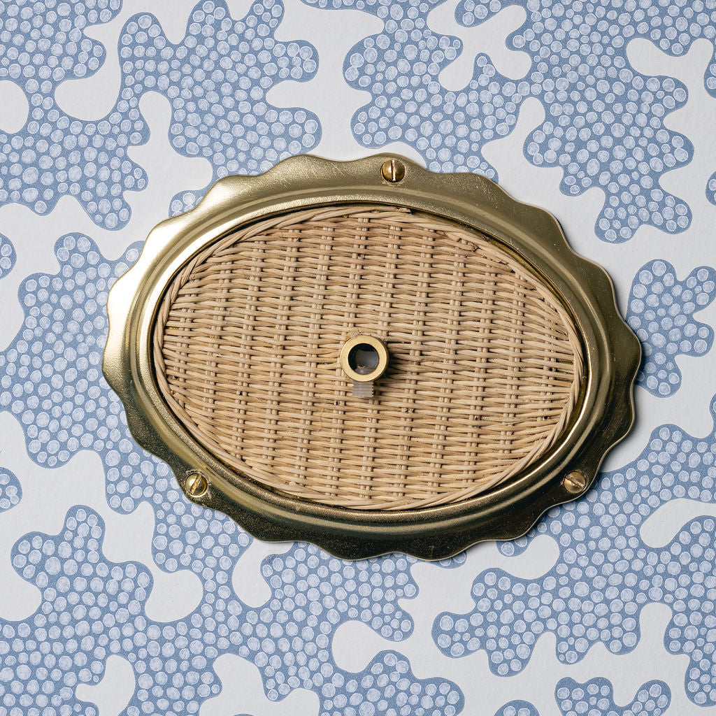 Delilah Oval Ceiling Canopy, Gold & Natural
