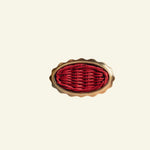 Delilah Oval Knob Red, Lacquered Brass