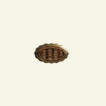 Delilah Oval Knob Teak, Aged Brass