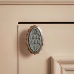 Delilah Oval Knob blue, chrome lifestyle