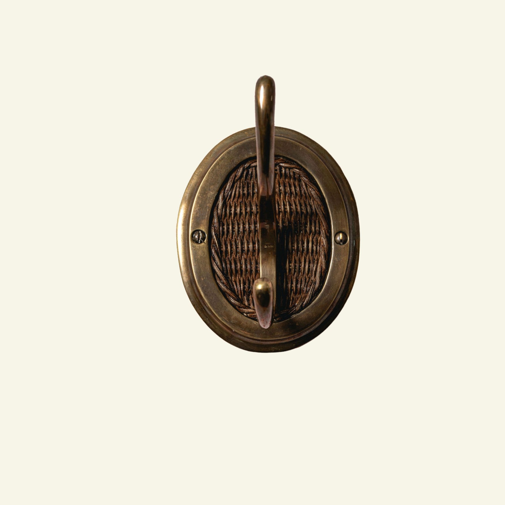 Delilah Rattan single hook, aged brass