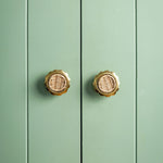Delilah Round Knob, Gold & Natural life style