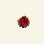 Delilah Round Knob Red, Lacquered Brass plain