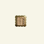 Delilah Square Knob, Brass & Natural
