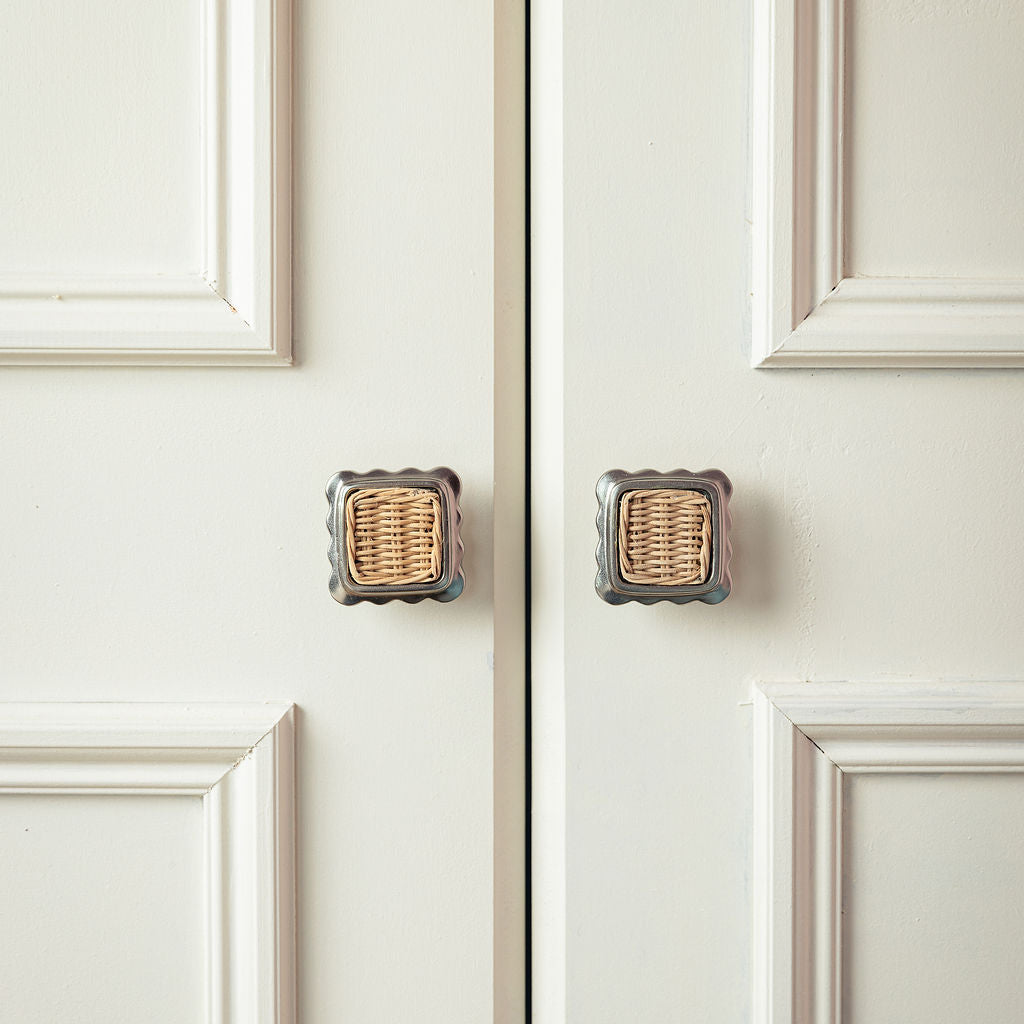 Delilah Square Knob, Chrome & Natural lifestyle
