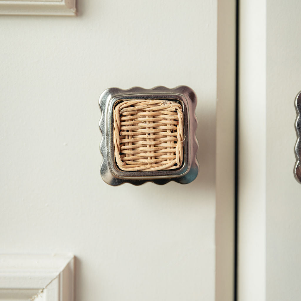 Delilah Square Knob, Chrome & Natural lifestyle single