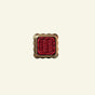 Delilah Square Knob Red, Lacquered Brass