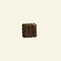 Delilah Square Knob Teak, Aged Brass