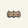 Eliza 3-Hook Rail, Chrome & Natural