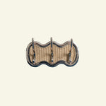 Eliza 3-Hook Rail, Chrome & Natural