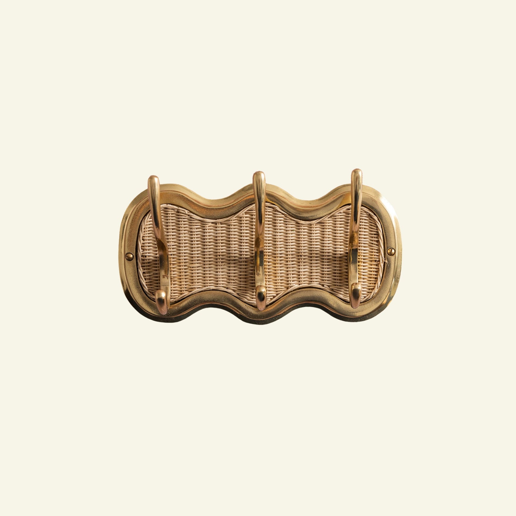 Eliza 3-Hook Rail, Gold & Natural