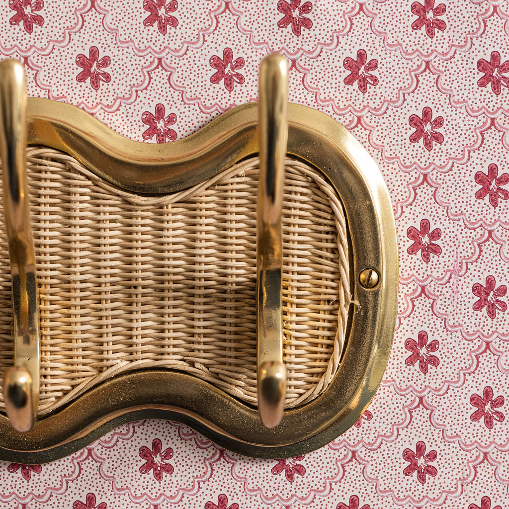 Eliza 3-Hook Rail, Gold & Natural close up