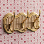 Eliza 3-Hook Rail, Gold & Natural lifestyle