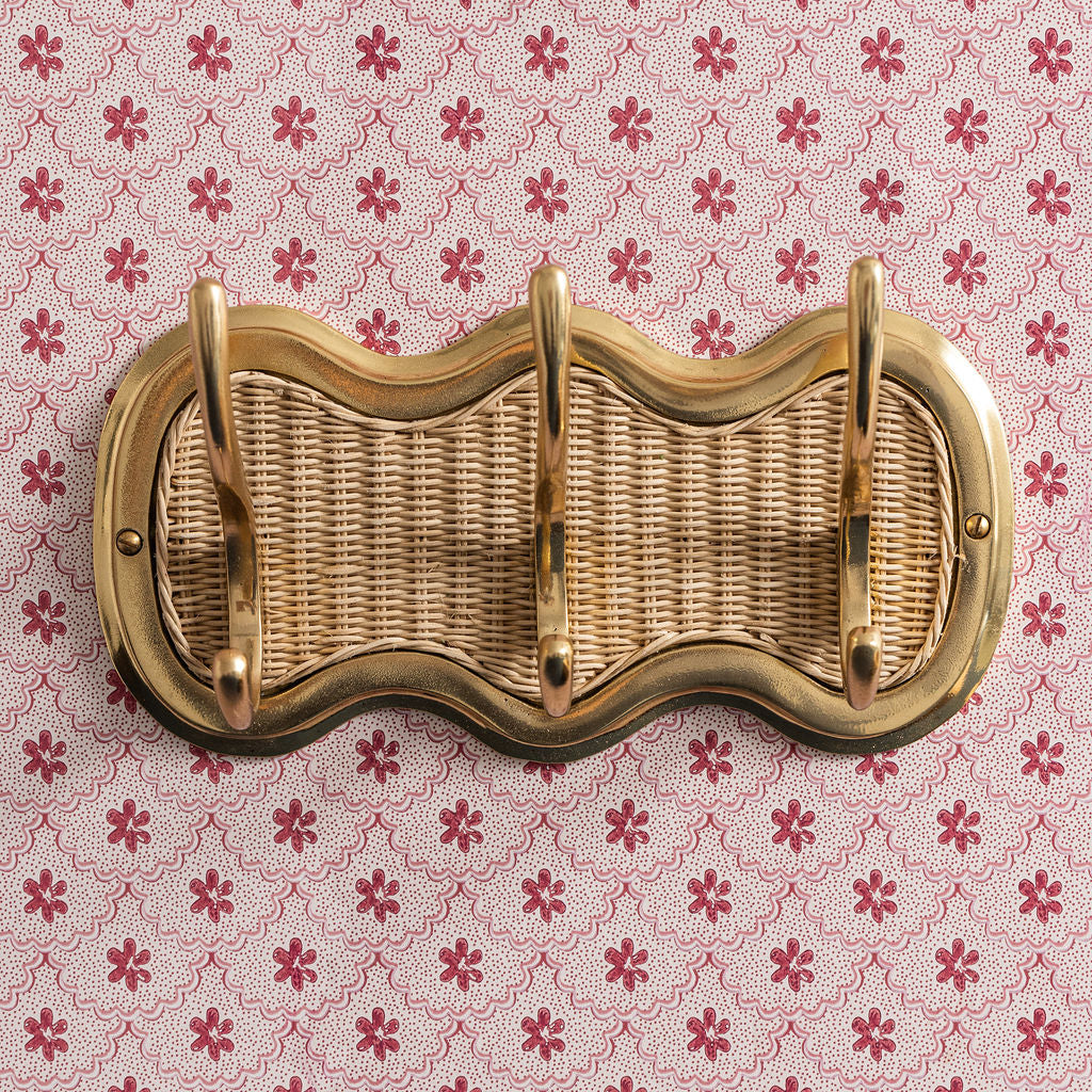 Eliza 3-Hook Rail, Gold & Natural lifestyle full front