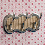 Eliza 3-Hook Rail, chrome & natural front on side