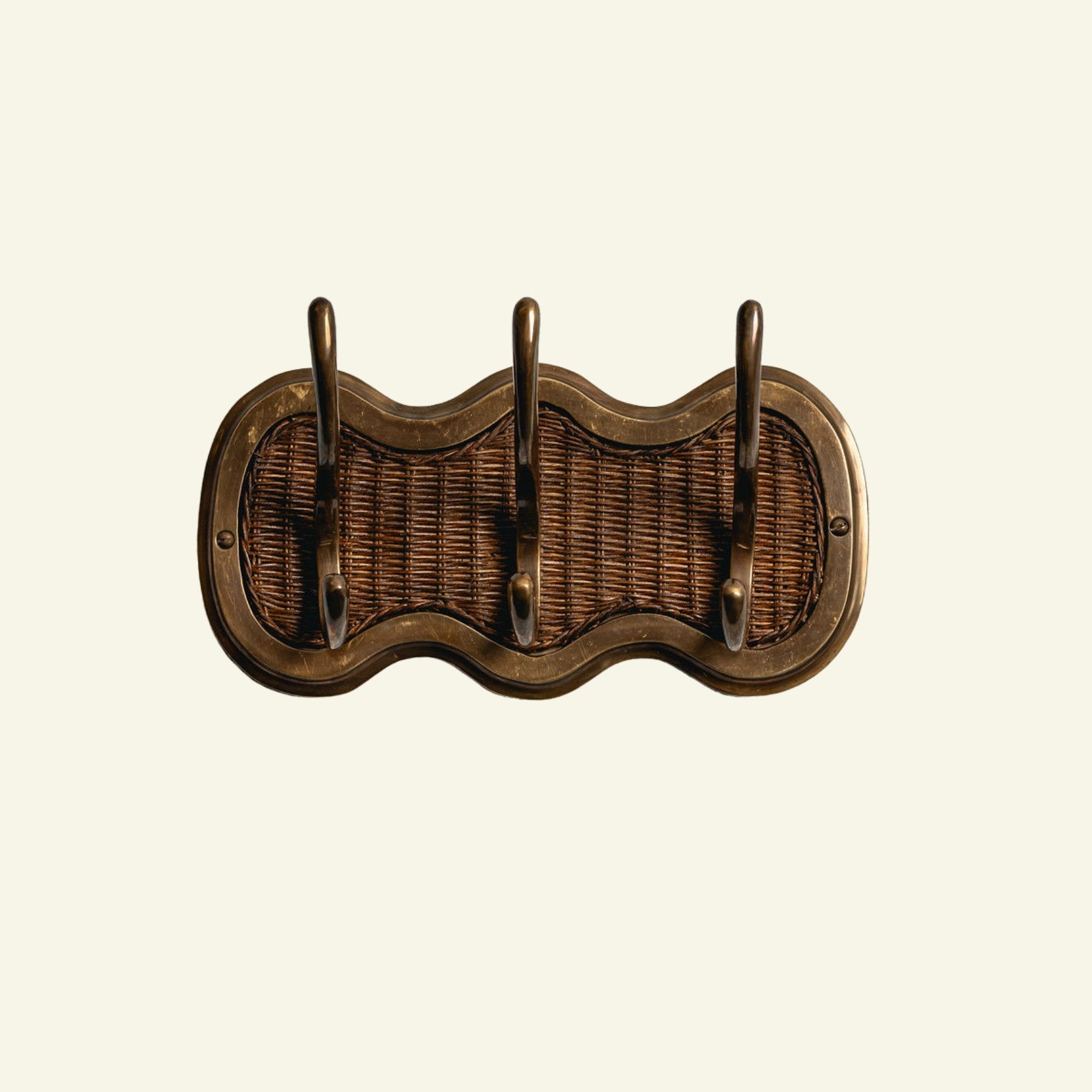 Eliza Hook Rail, Teak & Aged Brass