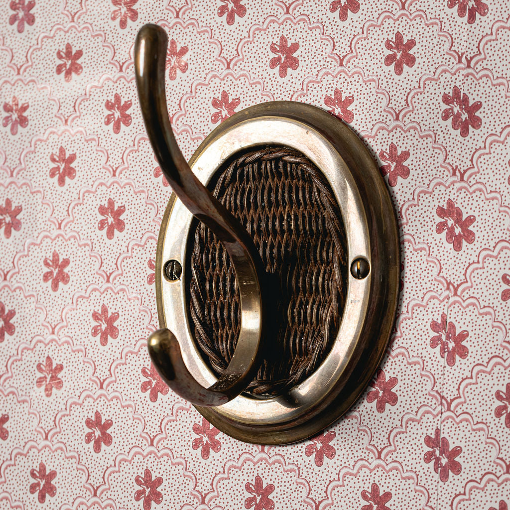 Eliza Single Hook, Teak & Aged Brass lifestyle side