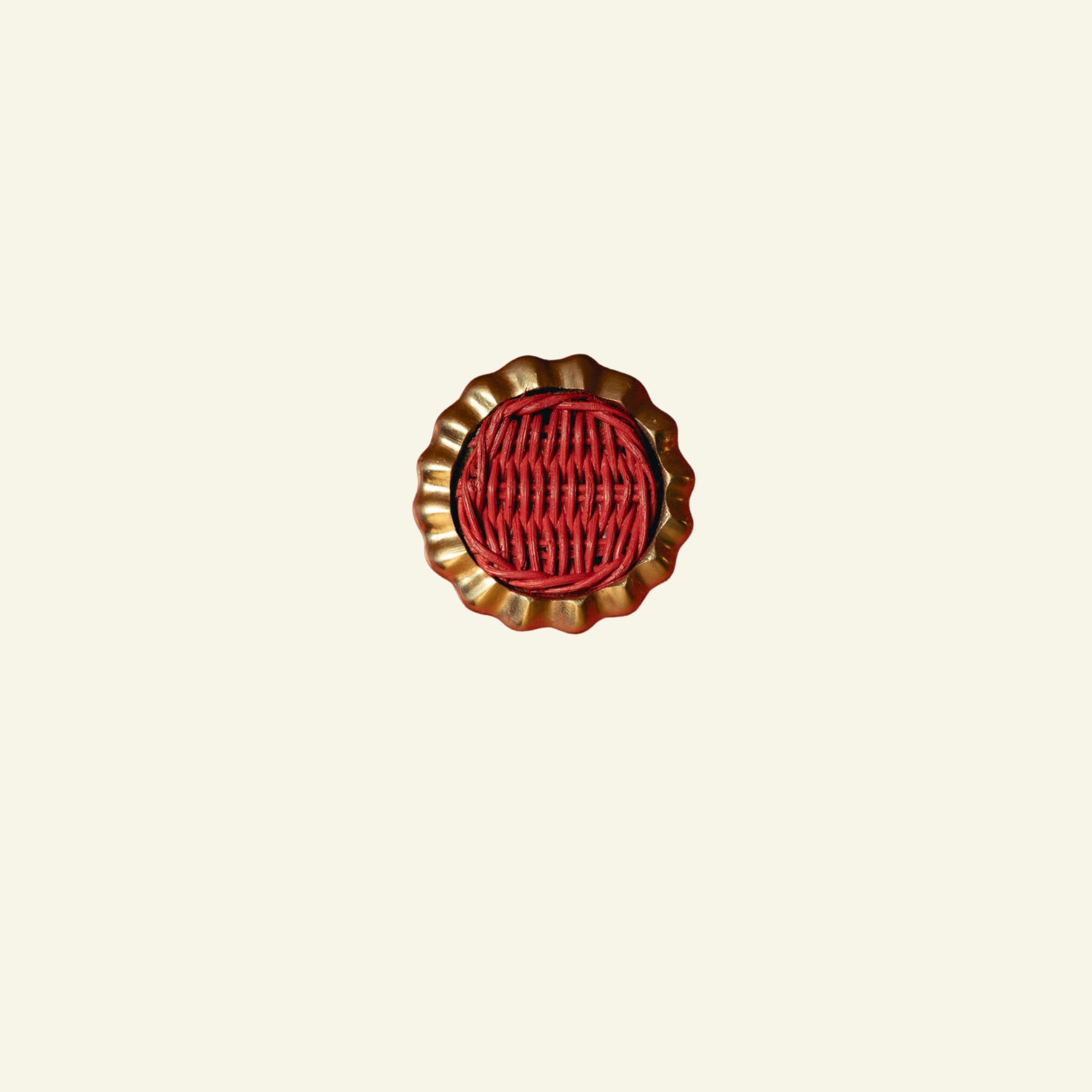 Eloise Round Knob Red, Lacquered Brass