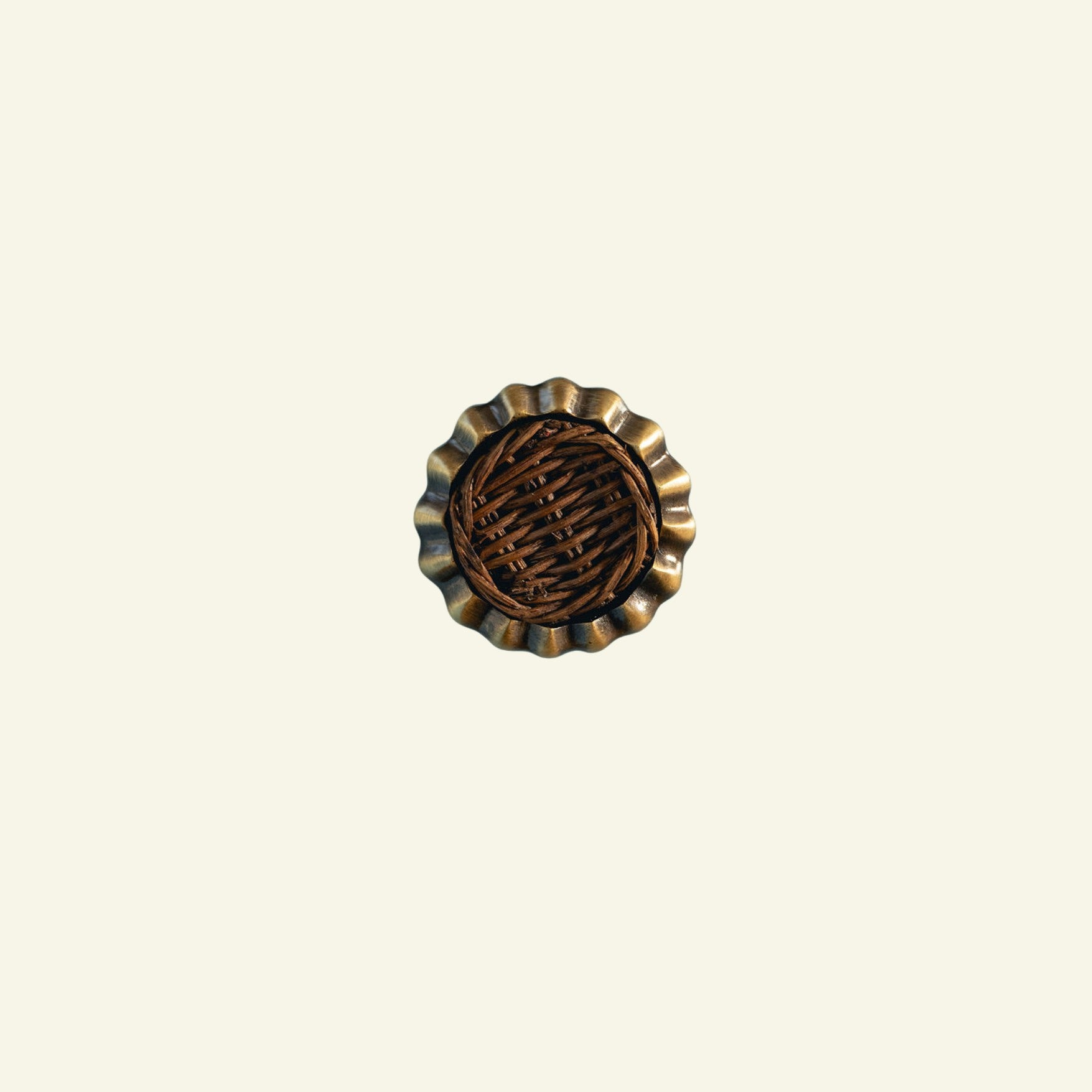 Eloise Round Knob Teak, Aged Brass