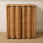 Flute Rattan Side Table, Oak front image