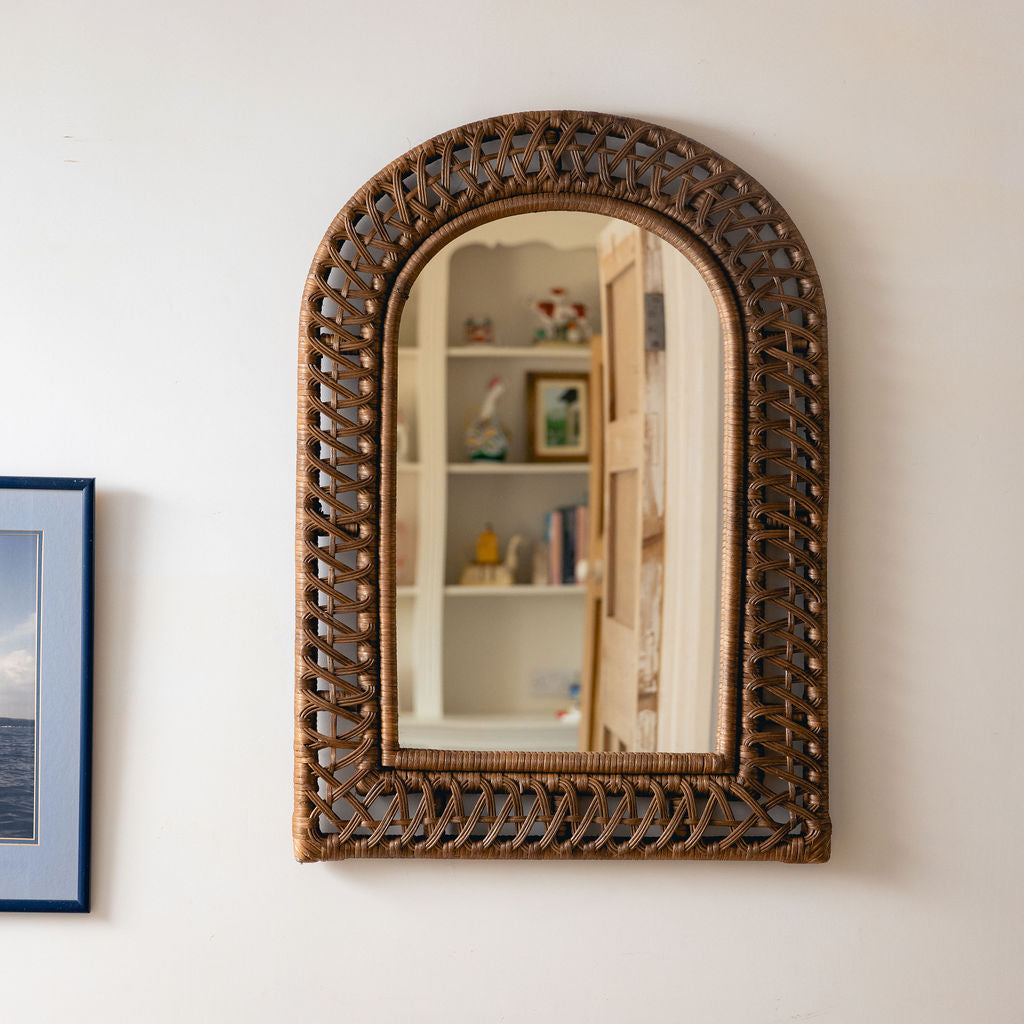Royal Rattan Arch Mirror, Teak