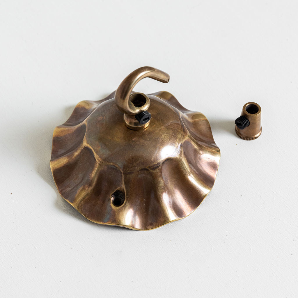 Wave Ceiling Canopy, Aged Brass